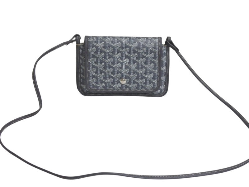 極美品 GOYARD ゴヤール プリュメ ポーチウォレット ショルダーバッグ PLUMETPMLTY51CL51P グレー シルバー金具 中古 4c076127