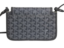 Load image into Gallery viewer, 極美品 GOYARD ゴヤール プリュメ ポーチウォレット ショルダーバッグ PLUMETPMLTY51CL51P グレー シルバー金具 中古 4c076127