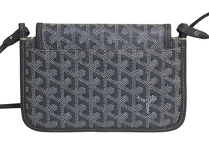 極美品 GOYARD ゴヤール プリュメ ポーチウォレット ショルダーバッグ PLUMETPMLTY51CL51P グレー シルバー金具 中古 4c076127