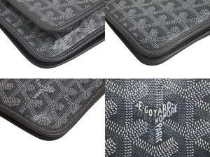 極美品 GOYARD ゴヤール プリュメ ポーチウォレット ショルダーバッグ PLUMETPMLTY51CL51P グレー シルバー金具 中古 4c076127