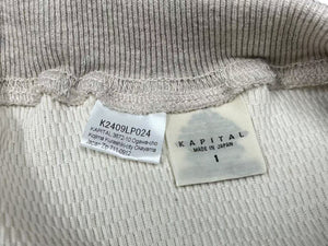 未使用 KAPITAL キャピタル フレアパンツ ワッフル天竺 小花 K2409LP024 サイズ1 ホワイト ベージュ 中古 4c076129 
