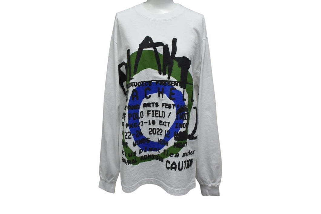 新品未使用品 CPFM シーピーエフエム COACHELLA コーチェラ コラボ 長袖Ｔシャツ 発泡プリント ホワイト コットン サイズS 中古