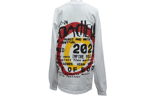 新品未使用品 CPFM シーピーエフエム COACHELLA コーチェラ コラボ 長袖Ｔシャツ 発泡プリント ホワイト コットン サイズS 中古