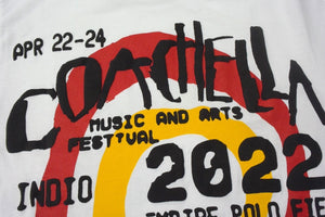 新品未使用品 CPFM シーピーエフエム COACHELLA コーチェラ コラボ 長袖Ｔシャツ 発泡プリント ホワイト コットン サイズS 中古