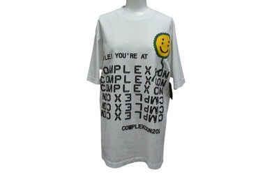 新品未使用 CPFM カクタスプラントフリーマーケット COMPLEX CON コンプレックス コン Smile! 半袖Tシャツ ホワイト サイズS 中古 4c076135