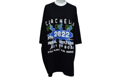 極美品 CPFM シーピーエフエム COACHELLA コーチェラ コラボ 半袖Ｔシャツ 発泡プリント ブラック コットン サイズXL 中古 4c076136