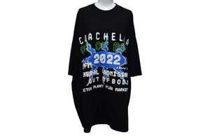 極美品 CPFM シーピーエフエム COACHELLA コーチェラ コラボ 半袖Ｔシャツ 発泡プリント ブラック コットン サイズXL 中古 4c076136