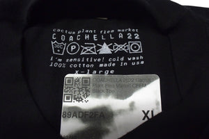 極美品 CPFM シーピーエフエム COACHELLA コーチェラ コラボ 半袖Ｔシャツ 発泡プリント ブラック コットン サイズXL 中古 4c076136