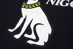 HUMAN MADE ヒューマンメイド I KNOW NIGO 半袖Tシャツ 86BF79A6 ブラック ホワイト グリーン イエロー サイズS 美品 中古 4c076137