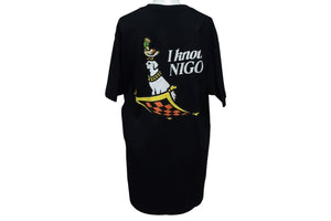 HUMAN MADE ヒューマンメイド I KNOW NIGO 半袖Tシャツ 3EE70A1B ブラック ホワイト グリーン イエロー サイズS 美品 中古 4c076139 
