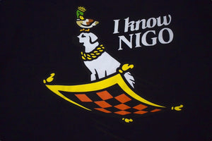 HUMAN MADE ヒューマンメイド I KNOW NIGO 半袖Tシャツ 3EE70A1B ブラック ホワイト グリーン イエロー サイズS 美品 中古 4c076139 