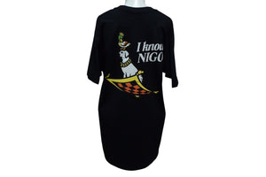 HUMAN MADE ヒューマンメイド I KNOW NIGO 半袖Tシャツ 3EE70A1B ブラック ホワイト グリーン イエロー サイズM 美品 中古 4c076140