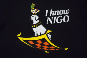 HUMAN MADE ヒューマンメイド I KNOW NIGO 半袖Tシャツ 3EE70A1B ブラック ホワイト グリーン イエロー サイズM 美品 中古 4c076140