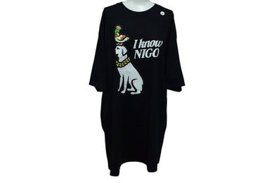 まだ未使用品 Human Made x I Know NIGO ヒューマンメイド 半袖Ｔシャツ ブラック コットン サイズXL 中古 4c076142 