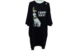 まだ未使用品 Human Made x I Know NIGO ヒューマンメイド 半袖Ｔシャツ ブラック コットン サイズXL 中古 4c076142 