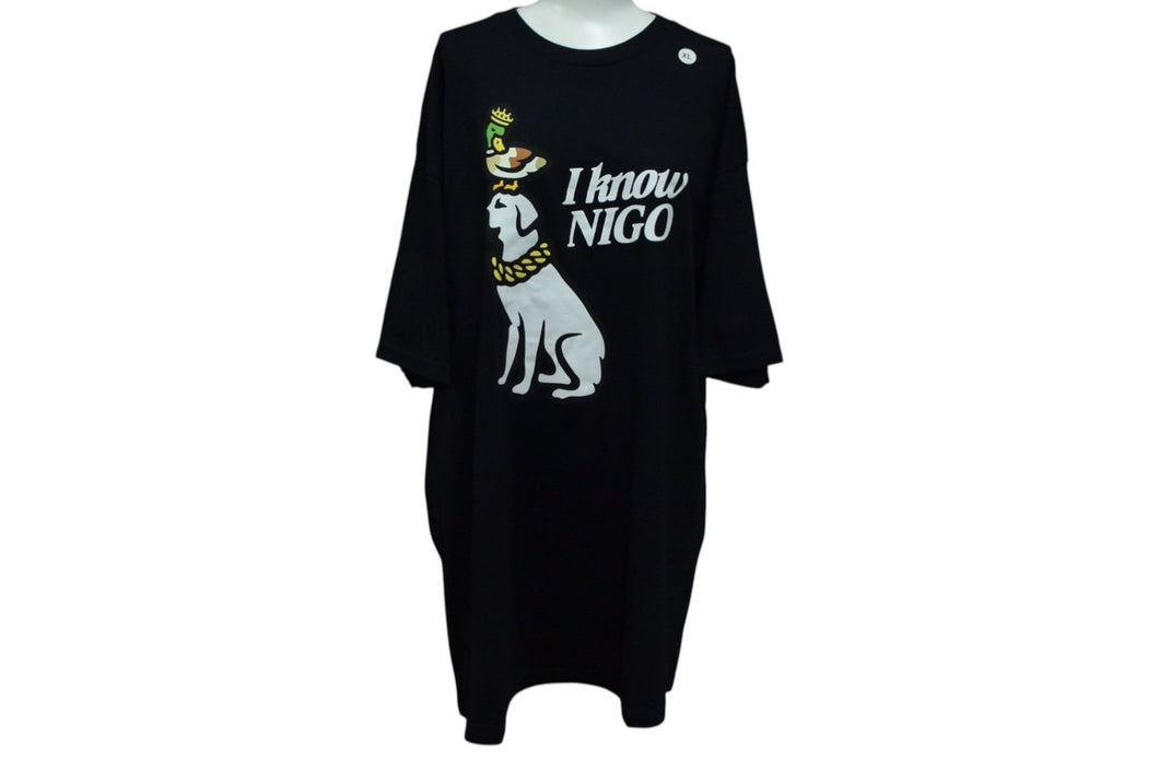 まだ未使用品 Human Made x I Know NIGO ヒューマンメイド 半袖Ｔシャツ ブラック コットン サイズXL 中古 4c076142 