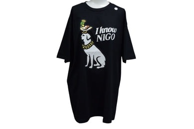 新品未使用品 Human Made x I Know NIGO ヒューマンメイド 半袖Ｔシャツ ブラック コットン サイズL 中古 4c076143