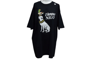 新品未使用品 Human Made x I Know NIGO ヒューマンメイド 半袖Ｔシャツ ブラック コットン サイズL 中古 4c076143