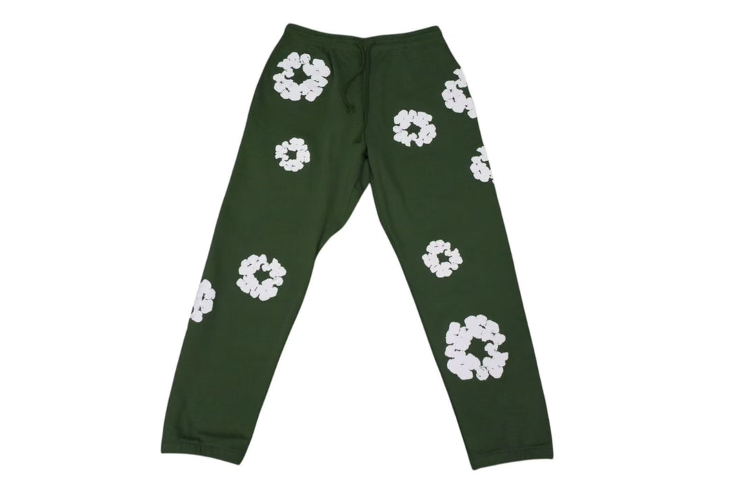 新品未使用 DENIM TEARS デニムティアーズ スウェットパンツ DTSPG2023 ポルトガル製 コットン カーキ ホワイト サイズXL 中古 4c076148