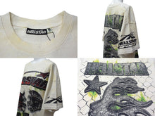 Load image into Gallery viewer, 新品未使用 HELLSTAR ヘルスター WAR READY ウォーレディ 半袖Tシャツ コットン クリーム レッド グリーン サイズL 中古 4c076160