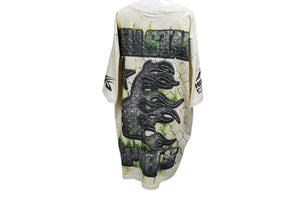 未使用 HELLSTAR ヘルスター WAR READY ウォーレディ半袖Tシャツ コットンクリームレッドグリーン サイズXL 中古 4c076161 