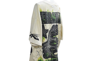 未使用 HELLSTAR ヘルスター WAR READY ウォーレディ半袖Tシャツ コットンクリームレッドグリーン サイズXL 中古 4c076161 