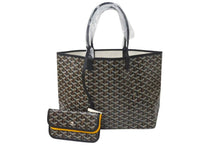 画像をギャラリービューアに読み込む, 新品未使用 GOYARD ゴヤール サンルイPM バッグ トートバッグ STLOUIPMLTY01CL01P ブラック PVC レザー 中古 4c076168