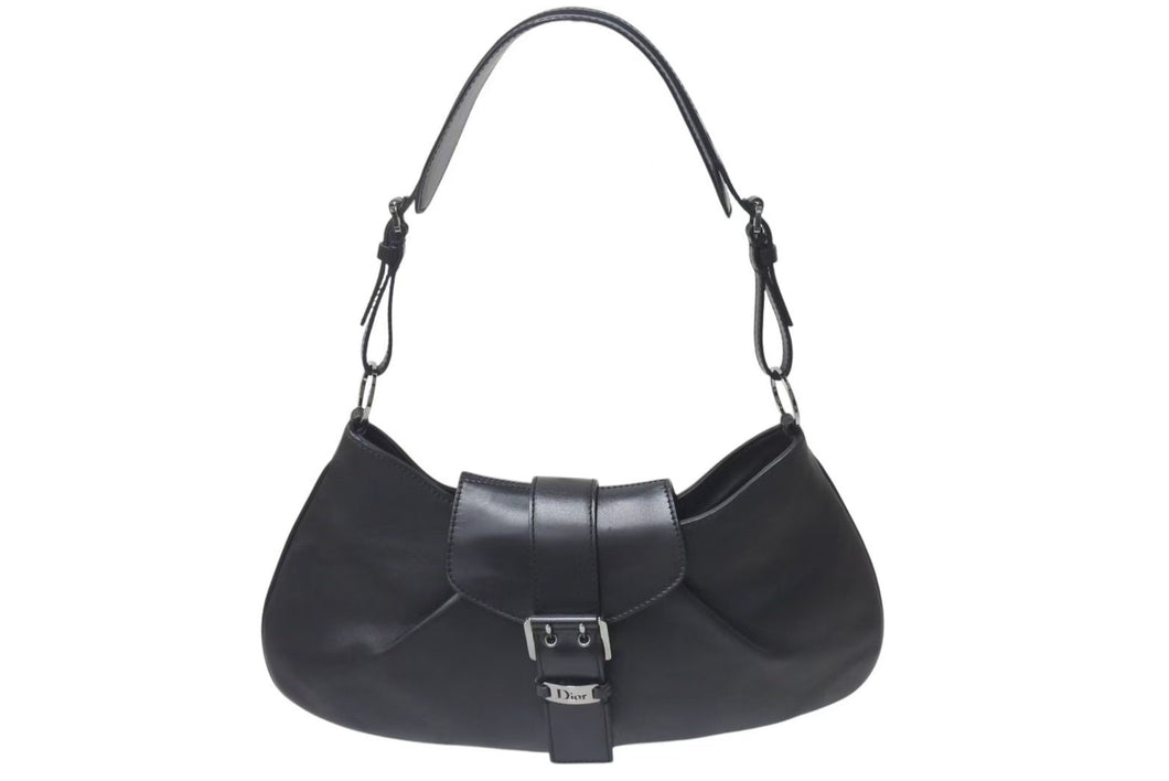 CHRISTIAN DIOR クリスチャンディオール ストリートシックライン ワンショルダーバッグ BO B 0042 レザー ブラック 美品 中古 4c076172
