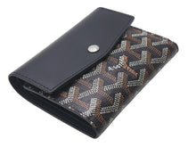 画像をギャラリービューアに読み込む, GOYARD ゴヤール サン ガブリエルウォレット 三つ折り財布 STGABRPMLTY01CL01P ブラック レザー PVC 美品 中古 4c076175