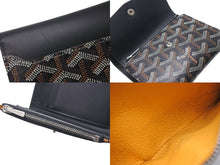 画像をギャラリービューアに読み込む, GOYARD ゴヤール サン ガブリエルウォレット 三つ折り財布 STGABRPMLTY01CL01P ブラック レザー PVC 美品 中古 4c076175