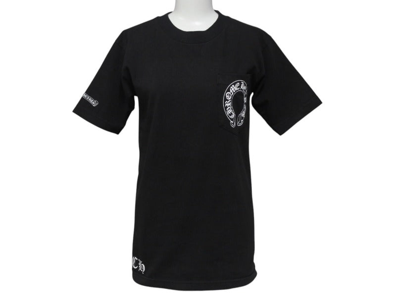 CHROME HEARTS クロムハーツ 半袖Tシャツ ホースシュー CHロゴ USA製 コットン ブラック サイズS 美品 中古 4c076178 