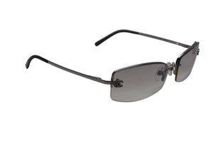極美品 CHANEL シャネル サングラス 4093-B c.124/6I サイズ56□16 130 ココマーク ラインストーン シルバー 中古 4c076182