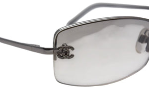 極美品 CHANEL シャネル サングラス 4093-B c.124/6I サイズ56□16 130 ココマーク ラインストーン シルバー 中古 4c076182