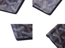 画像をギャラリービューアに読み込む, 極美品 GOYARD ゴヤール サントマ マネークリップ 二つ折り財布 STTHOMPMLTY12CL12P ネイビー レザー PVC 中古 4c076185