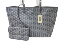画像をギャラリービューアに読み込む, 未使用 GOYARD ゴヤール サンルイPM バッグ トートバッグ STLOUIPMLTY01CL01P グレー PVC レザー 中古 4c076187 