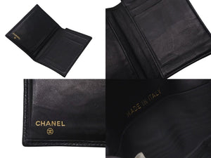 CHANEL シャネル カードケース ココマーク 3番台 1995年 イタリア製 キャビアスキン ブラック 美品 中古 4c076188