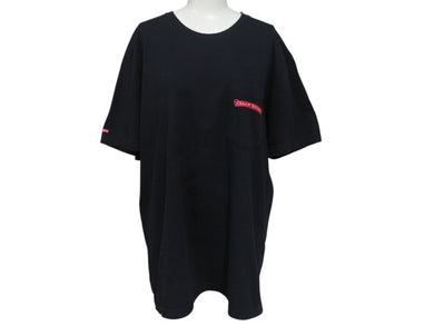 CHROME HEARTS クロムハーツ レター ロゴ プリント 半袖Tシャツ 新型 コットン ブラック ピンク サイズL 美品 中古 4c076192