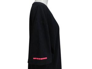 CHROME HEARTS クロムハーツ レター ロゴ プリント 半袖Tシャツ 新型 コットン ブラック ピンク サイズL 美品 中古 4c076192