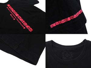 CHROME HEARTS クロムハーツ レター ロゴ プリント 半袖Tシャツ 新型 コットン ブラック ピンク サイズL 美品 中古 4c076192