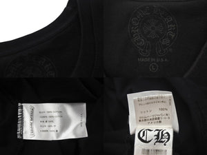 CHROME HEARTS クロムハーツ レター ロゴ プリント 半袖Tシャツ 新型 コットン ブラック ピンク サイズL 美品 中古 4c076192