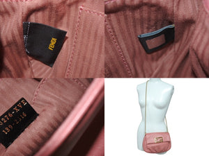 FENDI フェンディ チェーンショルダーバッグ ワンショルダーバッグ FF金具 8M0276 レザー ピンク ゴールド金具 美品 中古 4c076193