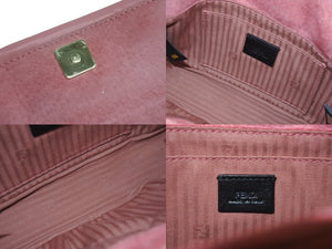 FENDI フェンディ チェーンショルダーバッグ ワンショルダーバッグ FF金具 8M0276 レザー ピンク ゴールド金具 美品 中古 4c076193