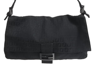 FENDI フェンディ マンマバケット ハンドバッグ ワンショルダー ズッキーノ ナイロンキャンバス ブラック 美品 中古 4c076194 正規品