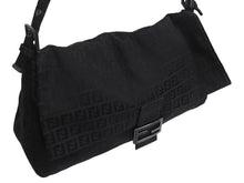 Load image into Gallery viewer, FENDI フェンディ マンマバケット ハンドバッグ ワンショルダー ズッキーノ ナイロンキャンバス ブラック 美品 中古 4c076194 正規品