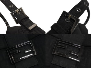 FENDI フェンディ マンマバケット ハンドバッグ ワンショルダー ズッキーノ ナイロンキャンバス ブラック 美品 中古 4c076194 正規品