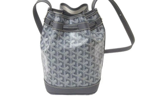 新品未使用 GOYARD ゴヤール プティ フロ バケットバッグ ショルダーバッグ PEFLOTPMLTY51CL51P グレー レザー PVC 中古 4c076199