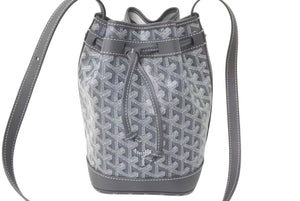 新品未使用 GOYARD ゴヤール プティ フロ バケットバッグ ショルダーバッグ PEFLOTPMLTY51CL51P グレー レザー PVC 中古 4c076199