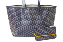Load image into Gallery viewer, 新品未使用 GOYARD ゴヤール サンルイPM バッグ トートバッグ STLOUIPMLTY01CL01P ネイビー PVC レザー 中古 4c076203