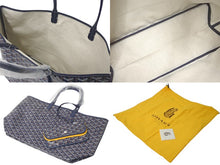 Load image into Gallery viewer, 新品未使用 GOYARD ゴヤール サンルイPM バッグ トートバッグ STLOUIPMLTY01CL01P ネイビー PVC レザー 中古 4c076203