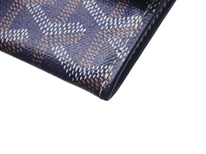 GOYARD ゴヤール マリニー ウォレット 二つ折り財布 MARIGNPMLTY12CL12P ネイビー レザー PVC 美品 中古 4c076204